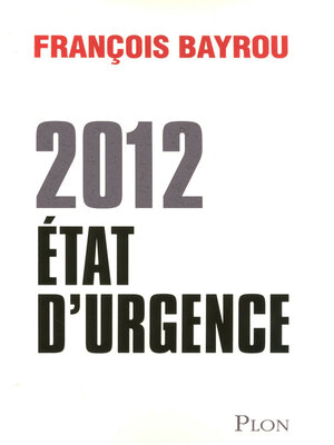 cover image of 2012, état d'urgence